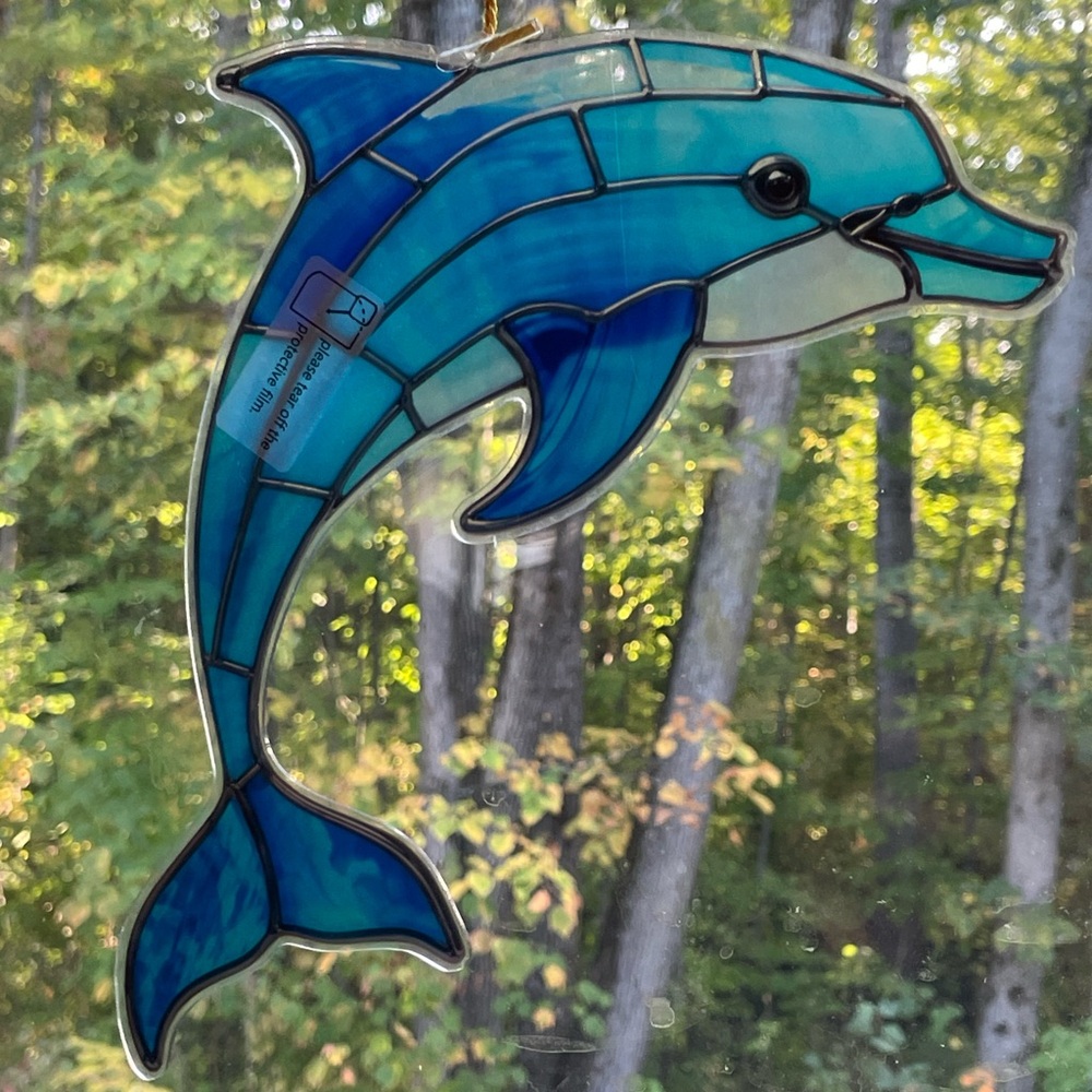 Suncatcher Acrylic Dolphin Animal Wildlife Home Beach house Decor New 9.5”